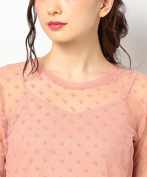 Another Edition（アナザーエディション）の「フロッキードットチュール8分袖プルオーバー/ AEBFC ﾌﾛｯｷｰ DOT TULLE  T◆（シャツ/ブラウス・レディース・ブラック/ピンク・FREE）」の7枚目の写真