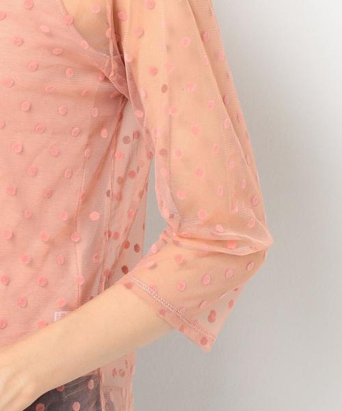 Another Edition（アナザーエディション）の「フロッキードットチュール8分袖プルオーバー/ AEBFC ﾌﾛｯｷｰ DOT TULLE  T◆（シャツ/ブラウス・レディース・ブラック/ピンク・FREE）」の8枚目の写真