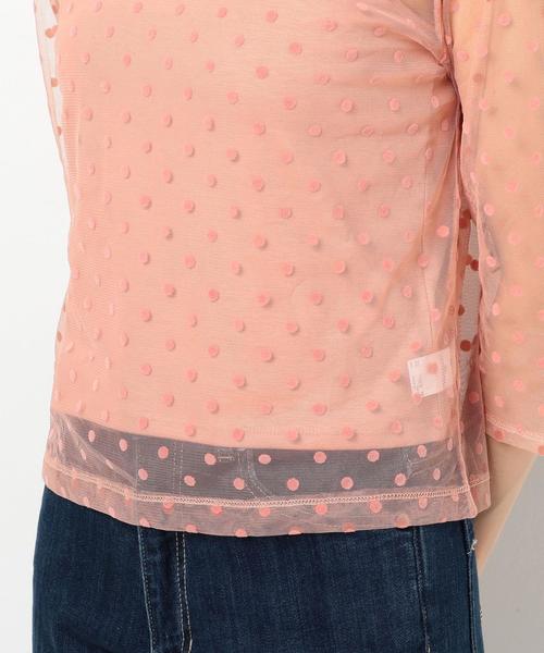 Another Edition（アナザーエディション）の「フロッキードットチュール8分袖プルオーバー/ AEBFC ﾌﾛｯｷｰ DOT TULLE  T◆（シャツ/ブラウス・レディース・ブラック/ピンク・FREE）」の9枚目の写真