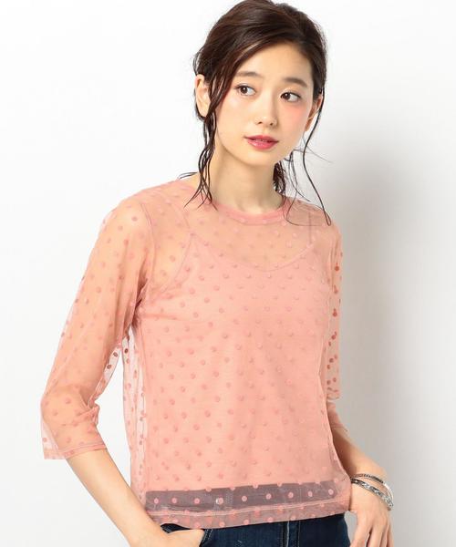 Another Edition（アナザーエディション）の「フロッキードットチュール8分袖プルオーバー/ AEBFC ﾌﾛｯｷｰ DOT TULLE  T◆（シャツ/ブラウス・レディース・ブラック/ピンク・FREE）」の13枚目の写真