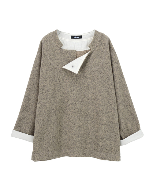 Ne-net（ネネット）の「S ふわふわニットソー（Tシャツ/カットソー・レディース・ベージュ/ネイビー・02）」の2枚目の写真