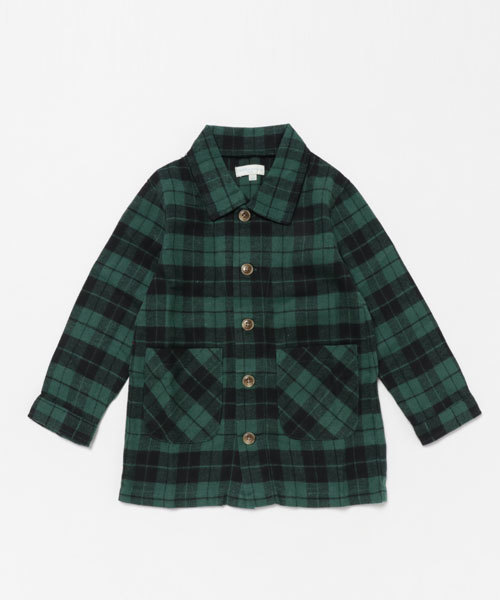 earth music&ecology(アースミュージックアンドエコロジー)の「シャツガウン(カーディガン/ボレロ・キッズ・グリーン/レッド・110/120/100)」の2枚目の写真