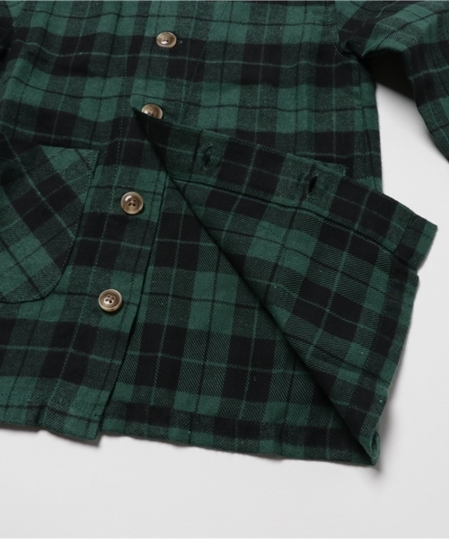 earth music&ecology(アースミュージックアンドエコロジー)の「シャツガウン(カーディガン/ボレロ・キッズ・グリーン/レッド・110/120/100)」の7枚目の写真