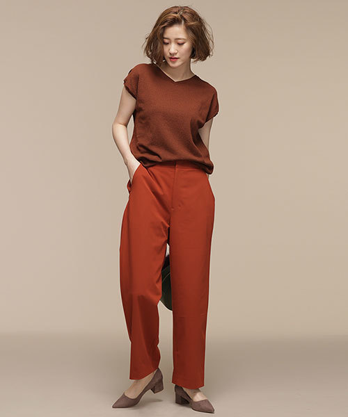 NANO universe（ナノユニバース）の「TRセミストレートパンツ（その他パンツ・レディース・ブラック/レッド系その他/その他1・36/38）」の14枚目の写真