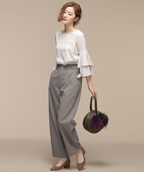 NANO universe（ナノユニバース）の「TRセミストレートパンツ（その他パンツ・レディース・ブラック/レッド系その他/その他1・36/38）」の16枚目の写真