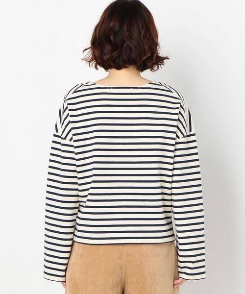 Another Edition(アナザーエディション)の「ボーダーLSL TEE(Tシャツ/カットソー・レディース・ベージュ/ネイビー/ライトピンク・FREE)」の13枚目の写真