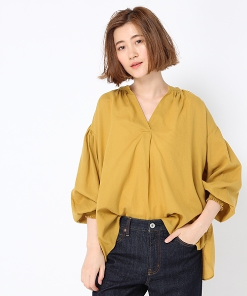 studio CLIP（スタディオクリップ）の「ビエラスキッパーブラウス（シャツ/ブラウス・レディース・オフホワイト/イエロー/グリーン・MEDIUM/LARGE）」の3枚目の写真