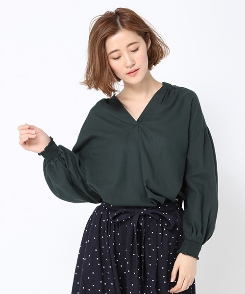 studio CLIP（スタディオクリップ）の「ビエラスキッパーブラウス（シャツ/ブラウス・レディース・オフホワイト/イエロー/グリーン・MEDIUM/LARGE）」の2枚目の写真