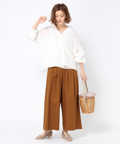 studio CLIP（スタディオクリップ）の「ビエラスキッパーブラウス（シャツ/ブラウス・レディース・オフホワイト/イエロー/グリーン・MEDIUM/LARGE）」の5枚目の写真