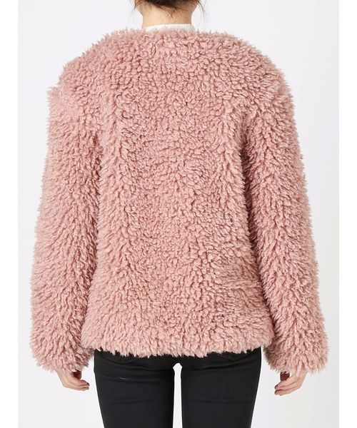 merry jenny（メリージェニー）の「ノーカラーエコファーコート（ブルゾン・レディース・ブラック/ピンク/ラベンダー・FREE）」の9枚目の写真