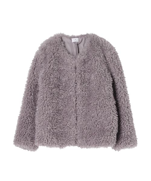 merry jenny（メリージェニー）の「ノーカラーエコファーコート（ブルゾン・レディース・ブラック/ピンク/ラベンダー・FREE）」の15枚目の写真