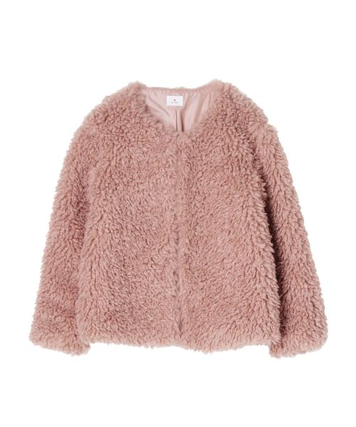 merry jenny（メリージェニー）の「ノーカラーエコファーコート（ブルゾン・レディース・ブラック/ピンク/ラベンダー・FREE）」の16枚目の写真