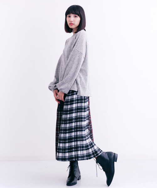 MERLOT（メルロー）の「バルーンスリーブリブニットプルオーバー0075（ニット/セーター・レディース・チェリーピンク/ブラック/ブルー/グレー・FREE）」の10枚目の写真