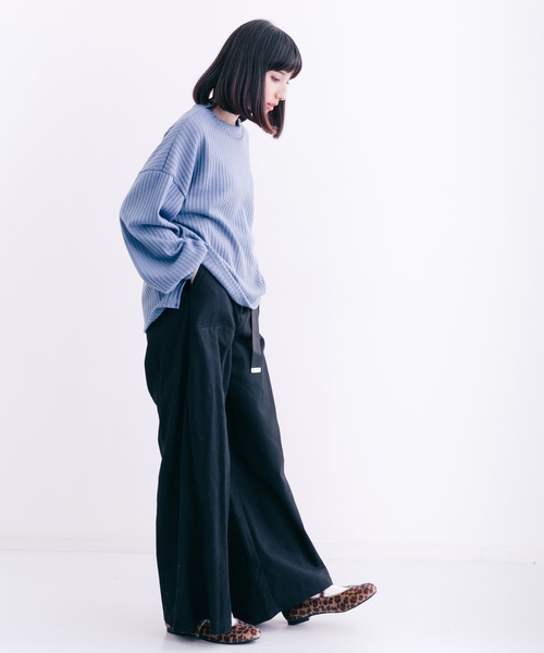 MERLOT（メルロー）の「バルーンスリーブリブニットプルオーバー0075（ニット/セーター・レディース・チェリーピンク/ブラック/ブルー/グレー・FREE）」の6枚目の写真