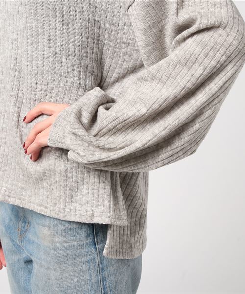 MERLOT（メルロー）の「バルーンスリーブリブニットプルオーバー0075（ニット/セーター・レディース・チェリーピンク/ブラック/ブルー/グレー・FREE）」の7枚目の写真