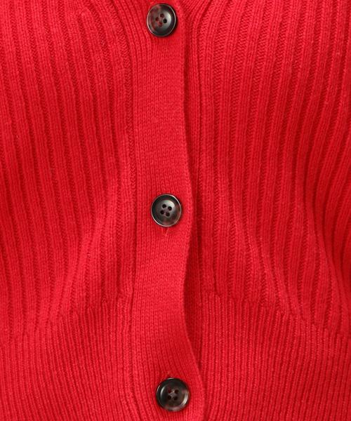 BEAUTY&YOUTH UNITED ARROWS（ビューティーアンドユースユナイテッドアローズ）の「BY∴ リブショートワイドカーディガン ◆（カーディガン/ボレロ・レディース・レッド/オフホワイト/ライトブルー/グレー・FREE）」の9枚目の写真