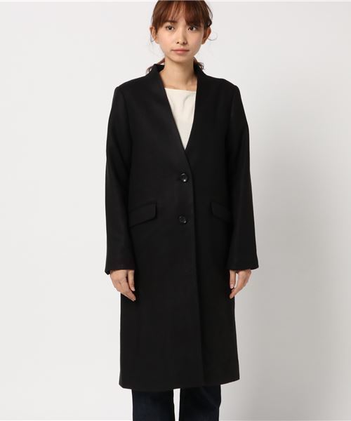 Honeys（ハニーズ）の「カラーレスコート（ノーカラージャケット・レディース・キャメル/杢グレー/ブラック/ピンク・L/LL/M）」の10枚目の写真