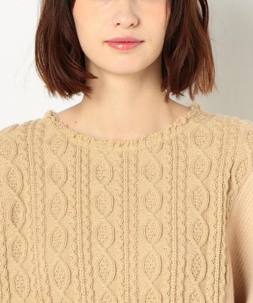 Another Edition（アナザーエディション）の「ケーブル×リブコンビPO（Tシャツ/カットソー・レディース・ライトグレー/ベージュ・FREE）」の7枚目の写真