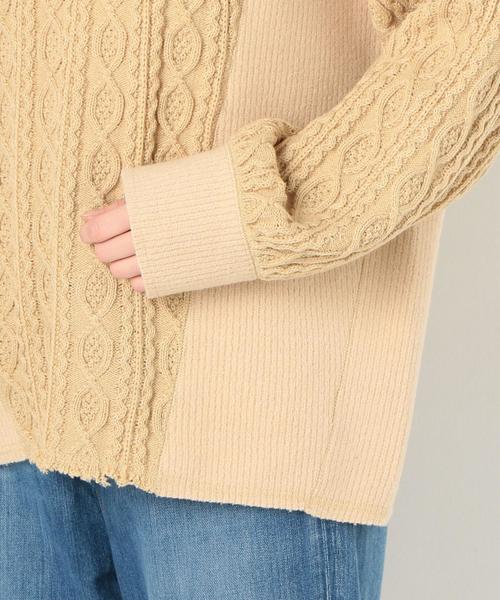 Another Edition（アナザーエディション）の「ケーブル×リブコンビPO（Tシャツ/カットソー・レディース・ライトグレー/ベージュ・FREE）」の8枚目の写真