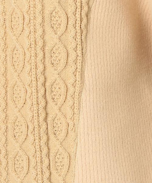 Another Edition（アナザーエディション）の「ケーブル×リブコンビPO（Tシャツ/カットソー・レディース・ライトグレー/ベージュ・FREE）」の9枚目の写真