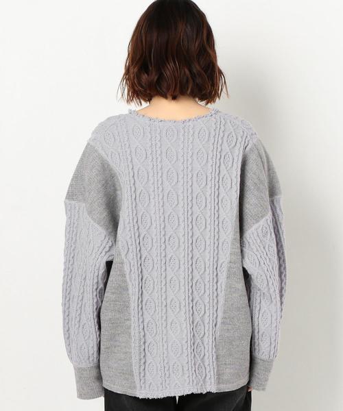 Another Edition（アナザーエディション）の「ケーブル×リブコンビPO（Tシャツ/カットソー・レディース・ライトグレー/ベージュ・FREE）」の11枚目の写真