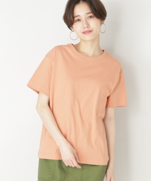 LOWRYS FARM（ローリーズファーム）の「ＵＳＡベーシックＴシャツ　783593 （Tシャツ/カットソー・レディース・ブラック/パープル/グレー/オフホワイト/オレンジ/ホワイト×ブラック・MEDIUM/LARGE）」の6枚目の写真