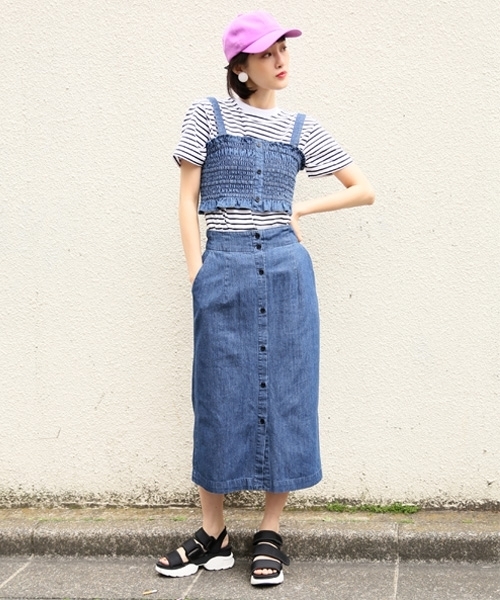 LOWRYS FARM（ローリーズファーム）の「ＵＳＡベーシックＴシャツ　783593 （Tシャツ/カットソー・レディース・ブラック/パープル/グレー/オフホワイト/オレンジ/ホワイト×ブラック・MEDIUM/LARGE）」の20枚目の写真