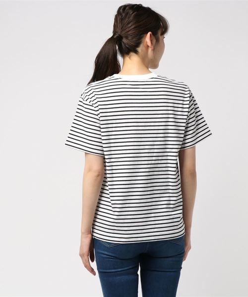 LOWRYS FARM（ローリーズファーム）の「ＵＳＡベーシックＴシャツ　783593 （Tシャツ/カットソー・レディース・ブラック/パープル/グレー/オフホワイト/オレンジ/ホワイト×ブラック・MEDIUM/LARGE）」の8枚目の写真