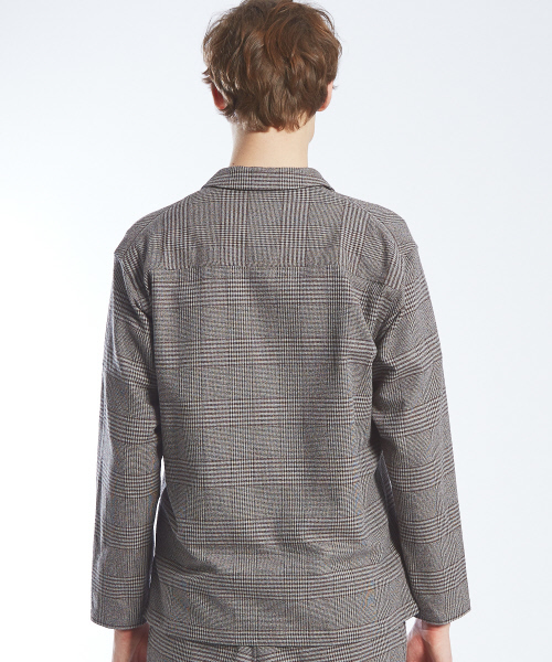 ABAHOUSE(アバハウス)の「【セットアップ対応】ブークレーグレンチェック シャツブルゾン(シャツ/ブラウス・メンズ・ベージュ/ネイビー・46/48)」の5枚目の写真