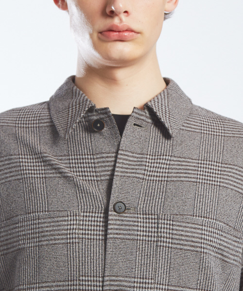 ABAHOUSE(アバハウス)の「【セットアップ対応】ブークレーグレンチェック シャツブルゾン(シャツ/ブラウス・メンズ・ベージュ/ネイビー・46/48)」の6枚目の写真