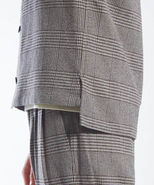ABAHOUSE(アバハウス)の「【セットアップ対応】ブークレーグレンチェック シャツブルゾン(シャツ/ブラウス・メンズ・ベージュ/ネイビー・46/48)」の9枚目の写真