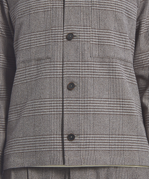 ABAHOUSE(アバハウス)の「【セットアップ対応】ブークレーグレンチェック シャツブルゾン(シャツ/ブラウス・メンズ・ベージュ/ネイビー・46/48)」の10枚目の写真