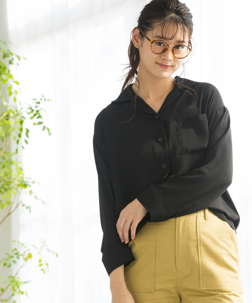WEGO(ウィゴー)の「WEGO/シアー開襟ビッグシルエットシャツ(シャツ/ブラウス・レディース・ホワイト系その他4/ブラック/ホワイト/ブルー系その他4・FREE)」の3枚目の写真
