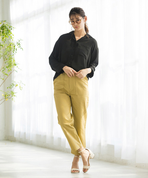 WEGO(ウィゴー)の「WEGO/シアー開襟ビッグシルエットシャツ(シャツ/ブラウス・レディース・ホワイト系その他4/ブラック/ホワイト/ブルー系その他4・FREE)」の14枚目の写真