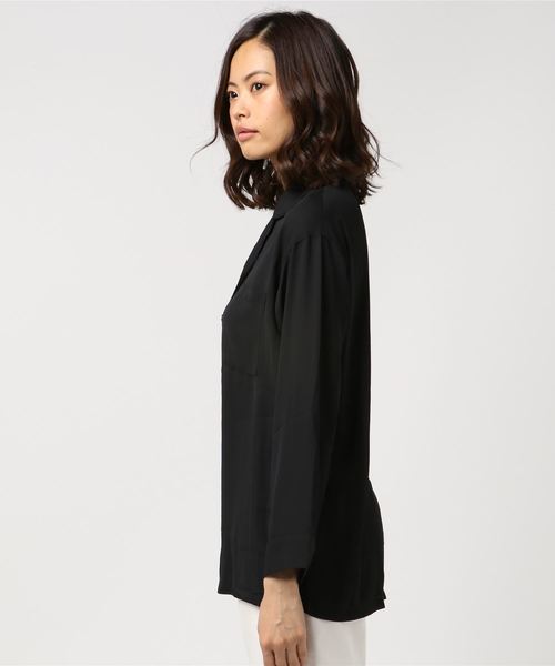 WEGO(ウィゴー)の「WEGO/シアー開襟ビッグシルエットシャツ(シャツ/ブラウス・レディース・ホワイト系その他4/ブラック/ホワイト/ブルー系その他4・FREE)」の5枚目の写真