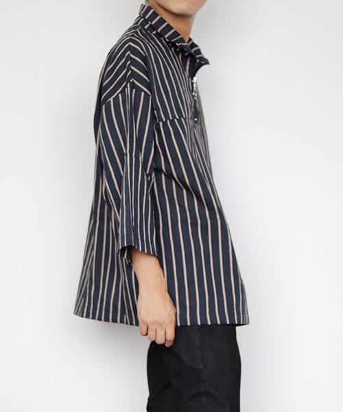 kutir（クティール）の「halfzip PO 8sleeve / ハーフジッププルオーバー８分袖（シャツ/ブラウス・メンズ・ブラック系その他/グレー系その他/ベージュ系その他・MEDIUM/LARGE）」の4枚目の写真