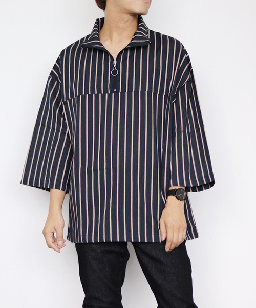 kutir（クティール）の「halfzip PO 8sleeve / ハーフジッププルオーバー８分袖（シャツ/ブラウス・メンズ・ブラック系その他/グレー系その他/ベージュ系その他・MEDIUM/LARGE）」の10枚目の写真