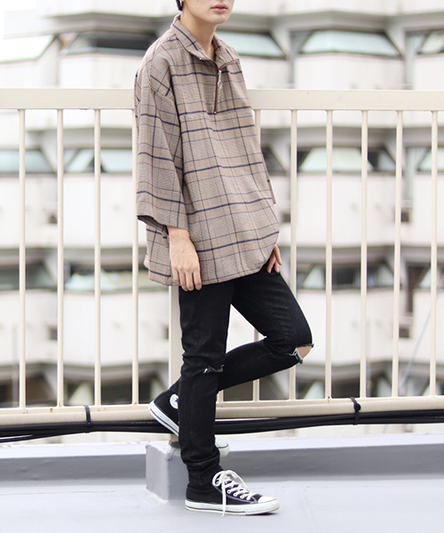 kutir（クティール）の「halfzip PO 8sleeve / ハーフジッププルオーバー８分袖（シャツ/ブラウス・メンズ・ブラック系その他/グレー系その他/ベージュ系その他・MEDIUM/LARGE）」の16枚目の写真