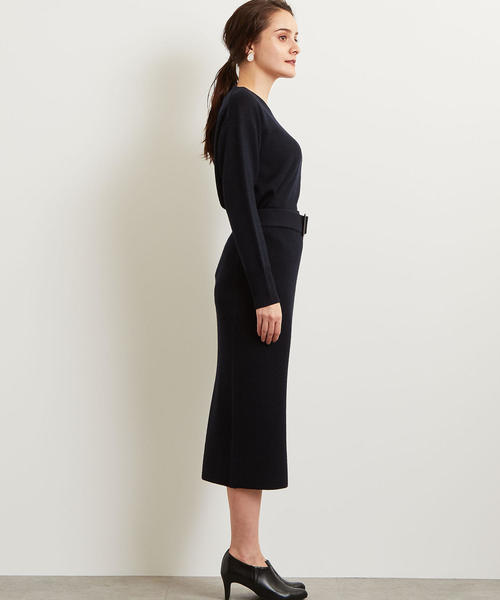 green label relaxing（グリーンレーベルリラクシング）の「[手洗い可能] KFC ニット SET UP ワンピース（ワンピース・レディース・ライトグレー/ネイビー/パープル・FREE）」の6枚目の写真