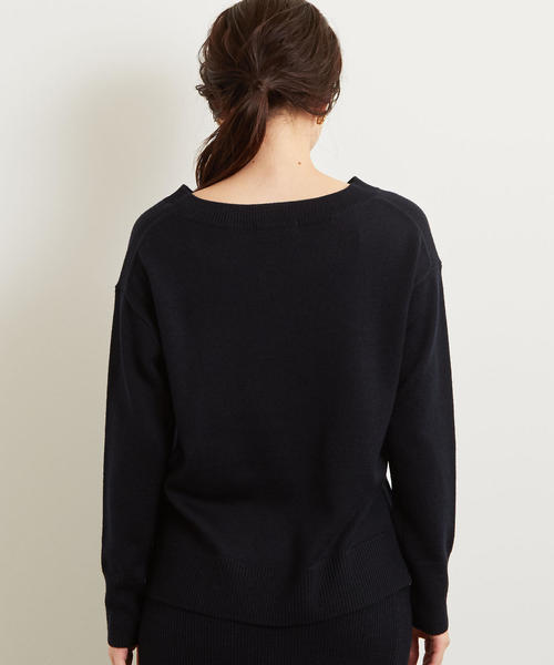 green label relaxing（グリーンレーベルリラクシング）の「[手洗い可能] KFC ニット SET UP ワンピース（ワンピース・レディース・ライトグレー/ネイビー/パープル・FREE）」の21枚目の写真