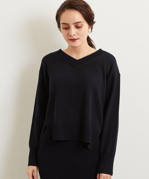 green label relaxing（グリーンレーベルリラクシング）の「[手洗い可能] KFC ニット SET UP ワンピース（ワンピース・レディース・ライトグレー/ネイビー/パープル・FREE）」の22枚目の写真