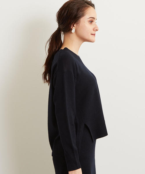 green label relaxing（グリーンレーベルリラクシング）の「[手洗い可能] KFC ニット SET UP ワンピース（ワンピース・レディース・ライトグレー/ネイビー/パープル・FREE）」の11枚目の写真