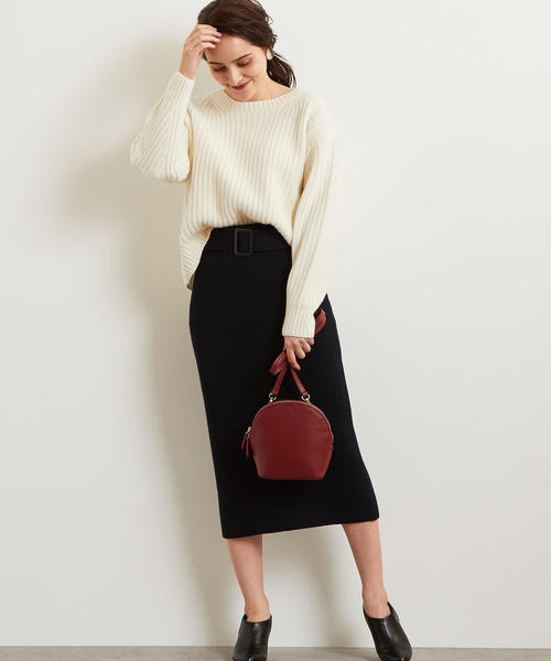 green label relaxing（グリーンレーベルリラクシング）の「[手洗い可能] KFC ニット SET UP ワンピース（ワンピース・レディース・ライトグレー/ネイビー/パープル・FREE）」の15枚目の写真