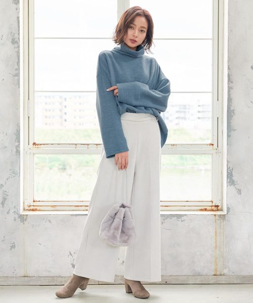 KOBE LETTUCE（コウベレタス）の「ふんわり起毛ドロップショルダータートルネックニットソー＊レディース/トップス[C3533]神戸レタス（その他トップス・レディース・ベージュ/グレー/ブルー・FREE）」の10枚目の写真