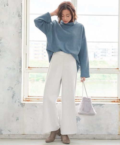 KOBE LETTUCE（コウベレタス）の「ふんわり起毛ドロップショルダータートルネックニットソー＊レディース/トップス[C3533]神戸レタス（その他トップス・レディース・ベージュ/グレー/ブルー・FREE）」の11枚目の写真