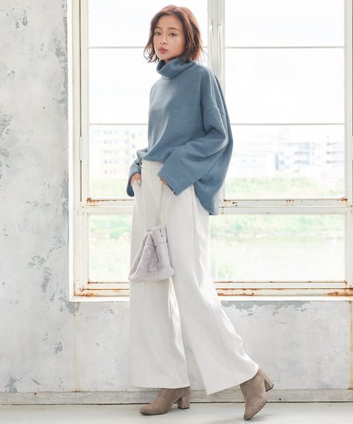 KOBE LETTUCE（コウベレタス）の「ふんわり起毛ドロップショルダータートルネックニットソー＊レディース/トップス[C3533]神戸レタス（その他トップス・レディース・ベージュ/グレー/ブルー・FREE）」の12枚目の写真