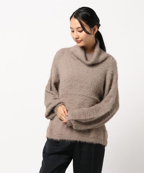 KOBE LETTUCE（コウベレタス）の「バルーンスリーブロングシャギータートルゆるニットトップス＊レディース/セーター[C3560]神戸レタス（ニット/セーター・レディース・ブルー/アイボリー/グレイッシュベージュ・FREE）」の12枚目の写真