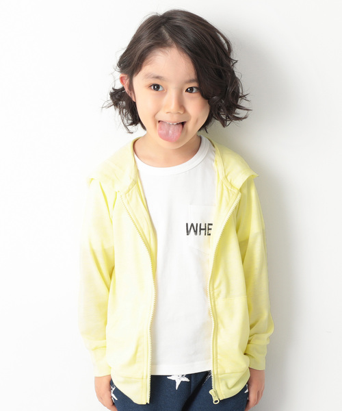 devirock（デビロック）の「UVカットジップアップパーカー（パーカー・キッズ・ブルー/ラベンダー/スミクロ/グリーン/イエロー/オレンジ/オートミール/杢グレー/グリーン系その他/ピンク・140cm/130cm/120cm/100cm/110cm/160cm/150cm/80ｃｍ/90cm）」の9枚目の写真