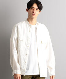 green label relaxing | SC フレンチリネン ミリタリーバンドシャツ(シャツ/ブラウス)