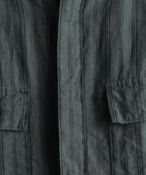 green label relaxing（グリーンレーベルリラクシング）の「SC フレンチリネン ミリタリーバンドシャツ（シャツ/ブラウス・メンズ・その他1/オフホワイト/ブラック/ベージュ/その他2・M/L/XL/S）」の16枚目の写真